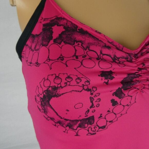 Lululemon Octopus Squid Tentacles Pink Black Tank Top Built In Bra Size 6 - Picture 4 of 10